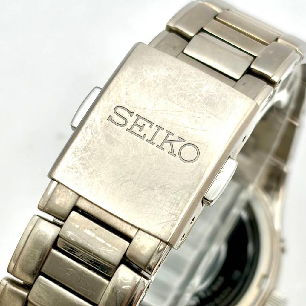 SEIKO Solar 840788 Рабочие радиоуправляемые мужские часы, Титан, Серебристый, 7B22-0AD0