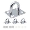 RegiProb Stainless Steel Eye Plates for Ceiling Hooks and Wall Mounting, 46x36mm, with Screws, Set of 4