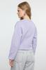 Женская модная стильная толстовка сиреневого цвета с детальной детализацией, толстая внутри флисовая вязаная толстовка с круглым вырезом