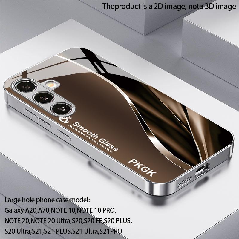 Чехол для телефона 2D с матовым узором под коричневый шелк для Samsung S26 S25 S24 S23 S22 S21 S20 A56 A36 A16 - Защитная стеклянная крышка