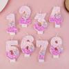 Sparkles Pink Paw Birthday Candles Number Cake Topper Kids Boy Girl Happy Birthday Party Cake Decoration Dog Cat Favors Gift