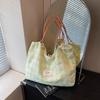 Fresh Plaid Shoulder Tote Bag Large Capacity Commuter Bag Gentle Bag Casual Versatile Student Cloth Bag