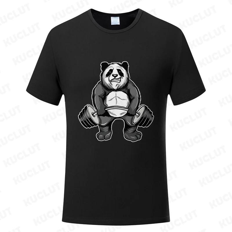 Panda Gym T-Shirts Workout Trainer Print Streetwear Men Women Fashion T Shirt Short Sleeve Clothes Funny Tees Tops Clothing