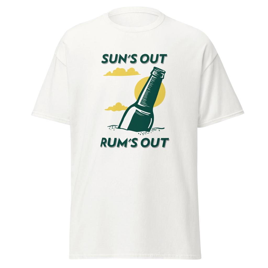 Suns Out Rums Out Mens Classic T Shirt Liquor Bottle Sunny Beach Day Design