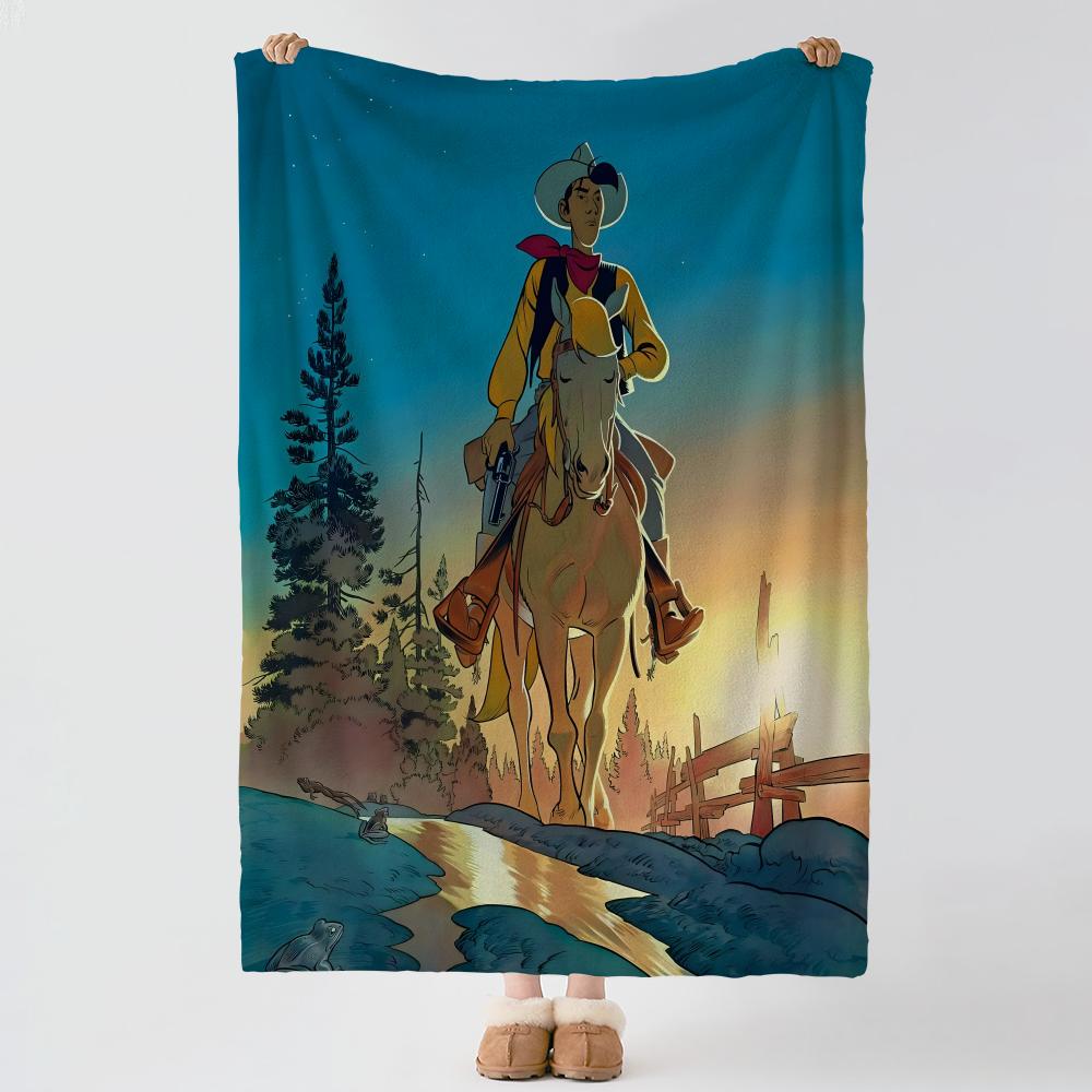 Мультяшное одеяло L-Lucky Luke-e, толстое, комфортное, из фланели, для использования в различных ситуациях, в помещении, на улице, для дневного сна
