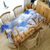 Thicken Cotton Tablecloth Wheat Landscape Under The Sun Pattern Rectangular Round Table Cloth For Wedding Picnic Party