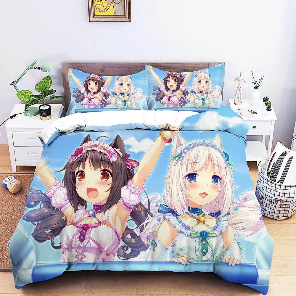Anime Sexy Girl Bedding Set Down Duvet Bedroom Bed Cover Single and Double King Size Quilt Cover Home Textile 2/3pcs