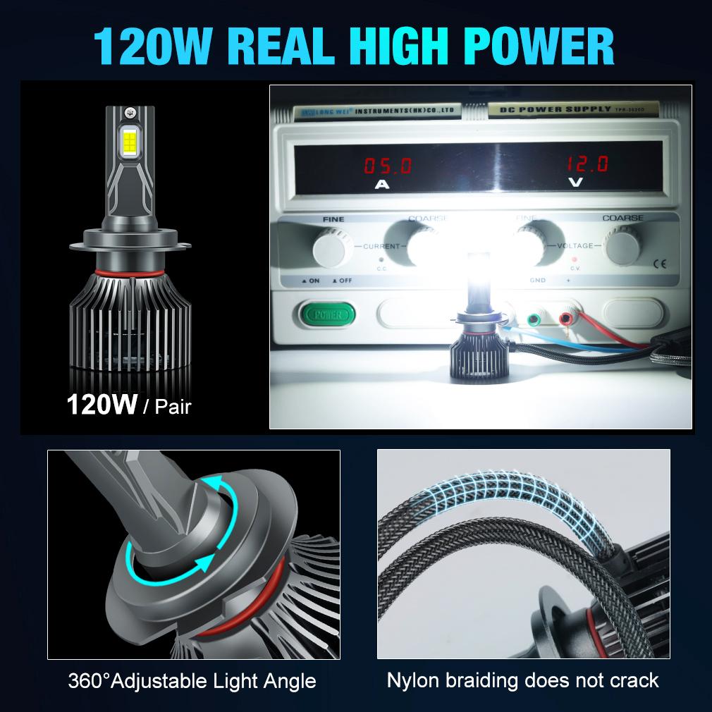 XSTORM 120 Вт H7 светодиодный Canbus 25000LM фара H1 H4 H8 H11 H16 9005 HB3 9006 HB4 светодиодная лампа 9004 9007 H13 турбо-лампа для автомобиля