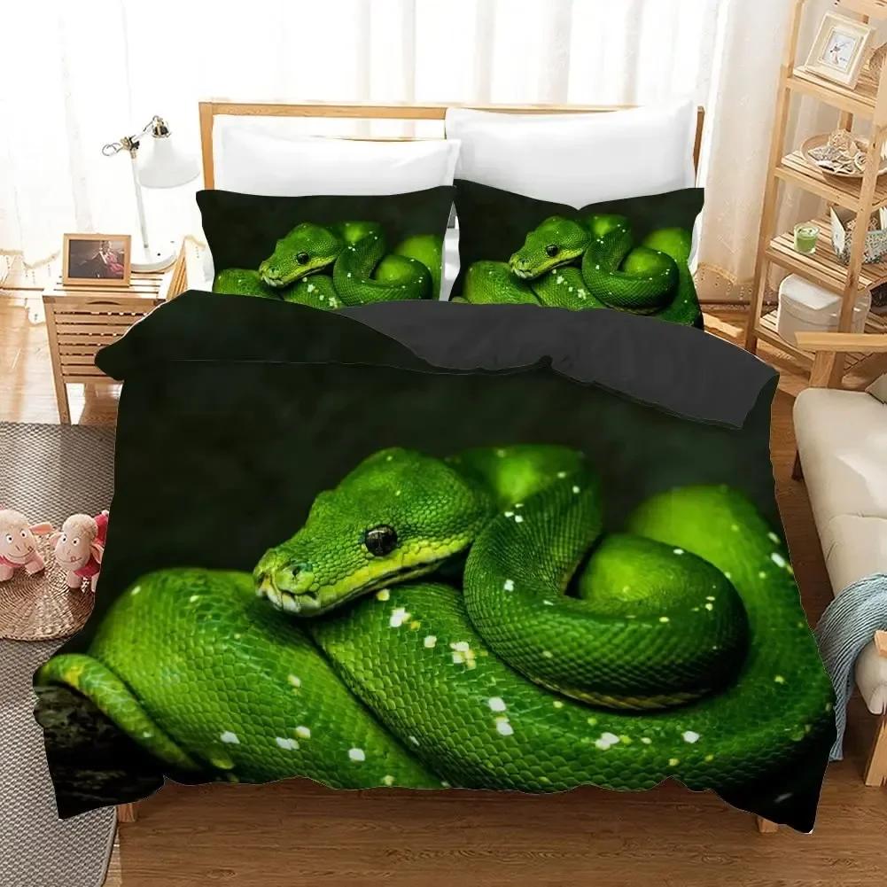 Комплект постельного белья Змея Односпальный Полуторный Двуспальный Королевский Суперкоролевский Размер Комплект постельного белья