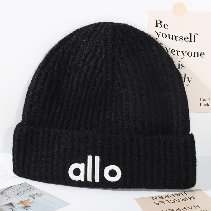 Hat Women's Winter Warm Letter Embroidery Knitted Hat Trendy Versatile Windproof Ear Protector Wool Hat