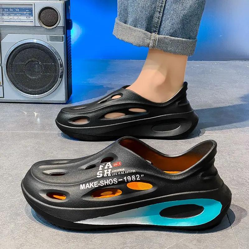 Мужская обувь Нескользящая высококачественная обувь с отверстиями Мужские сандалии Дешевая распродажа Корейский стиль Уличная обувь 2024 года Новые стили Купить тренд