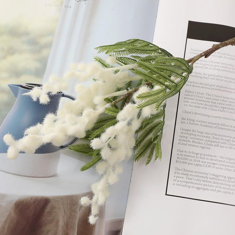 Искусственные цветы Акации Желтая Мимоза Спрей Ветка с плодами Вишни Свадебное Украшение для дома и стола Искусственный цветок