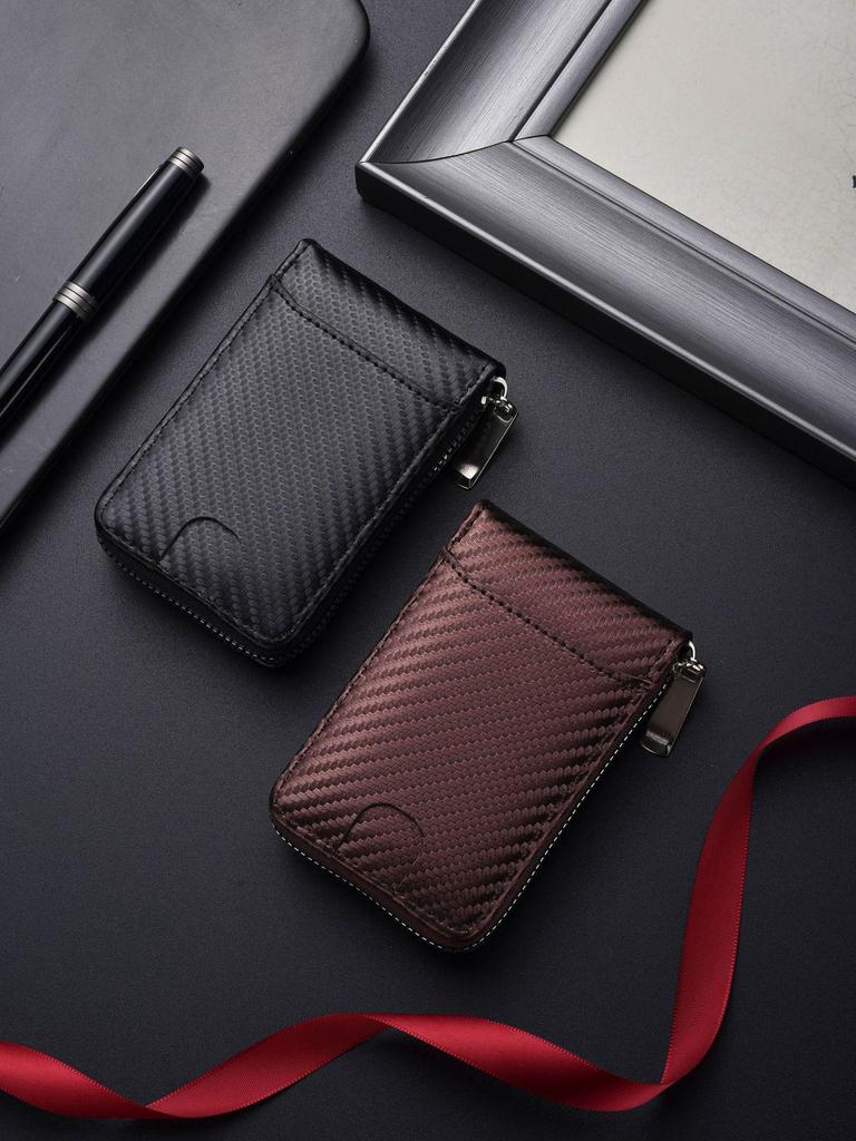 RFID Защита от кражи, Антимагнитный, Корейский стиль, Мужской и женский кошелек-аккордеон на молнии для кредитных карт и водительского удостоверения