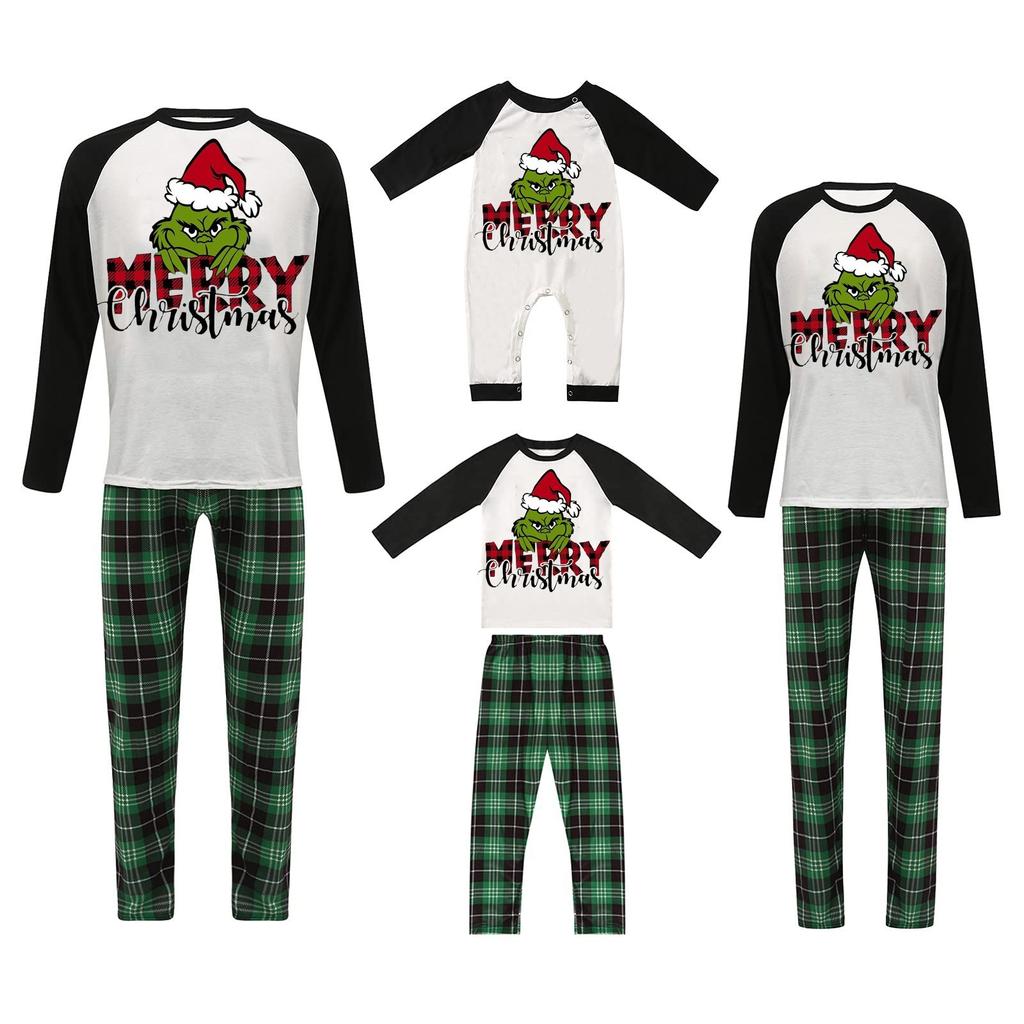 Christmas Prints Family Matching Long Sleeve Tops+Pants Set Family Matching Sets