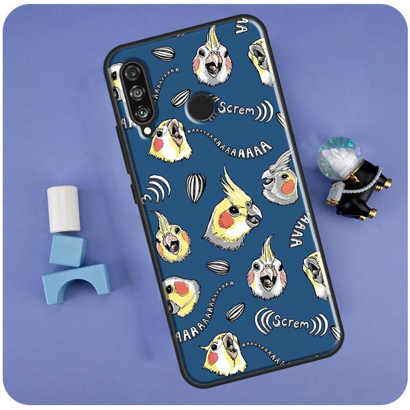 Cartoon Cockatiel Collage For Huawei Nova 10 9 SE 3i 7i 8i 11i 12i Y60 Y61 Y70 Y72 Y73 Y90 Y91 P20 P30 P40 Lite Case
