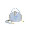 New Disney Mickey Series PU Small Round Bag, One Shoulder Handbag Women's Sky Blue/Milk White BMK-71581L