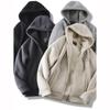 Autumn Winter Fashion Fleece Thickened Warm Hooded Coat Men's Casual Loose Sports Jacket