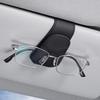 Sunglasses Holder for Car Sun Visor Leather Eyeglass Holder Ticket Card Clip Magnetic Car Glasses Holder Car Visor Accessories