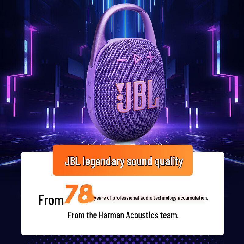 JBL Портативная Bluetooth-колонка CLIP5, штепсель CN (адаптер в комплекте)