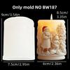 Santa Claus Hold Gift Scented Candle Silicone Mold Smile Santa Claus Holding Gift Box Scented Resin Plaster Molds Christmas Gift