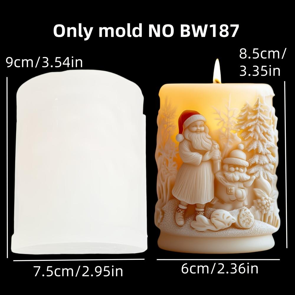 Santa Claus Hold Gift Scented Candle Silicone Mold Smile Santa Claus Holding Gift Box Scented Resin Plaster Molds Christmas Gift
