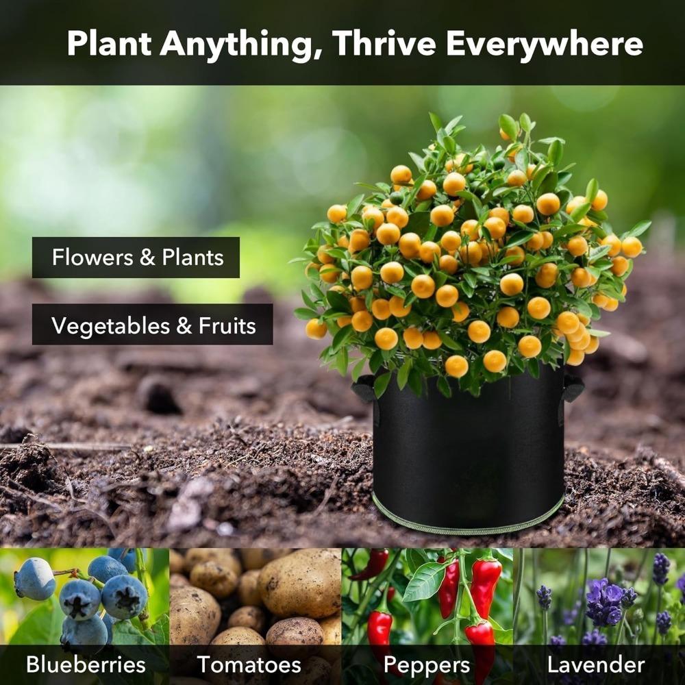 Мешки для выращивания растений 1/2/3/5/7/10/12 галлонов Нетканые мешки для выращивания овощей с ручками Контейнеры для посадки цветов Садовые инструменты