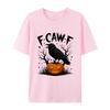 Summer New F-Caw-F Raven Pumpkin Pattern Printed Sporty Pure Cotton Casual Loose T-shirt for Both Men and Women