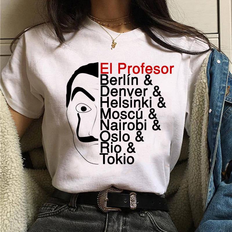 La Casa De Papel Tshirt Money Heist Tees Tv Series T Shirt Women T Short Sleeve