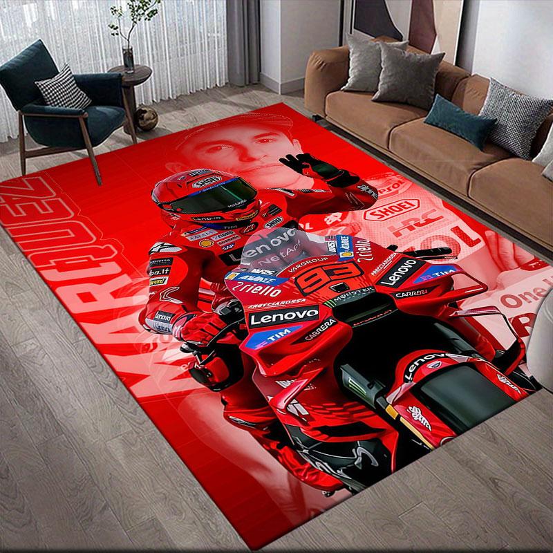 Marquez Flannel Printed Carpet, Home Sofa Decoration for Living Room & Bedroom, Non‑Slip Play Flannel Floor Mat for Game Room