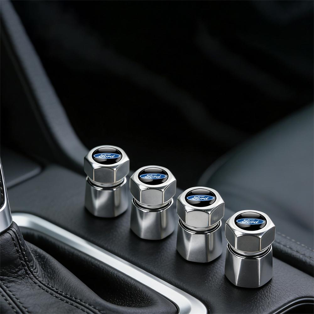 4PCS Car Valve Cap Wheel Valves Dust Cover Accessories For Ford Cmax Focus Mk4 F150 Mk2 Fiesta Fusion Kuga Mondeo Puma Ranger STBD7
