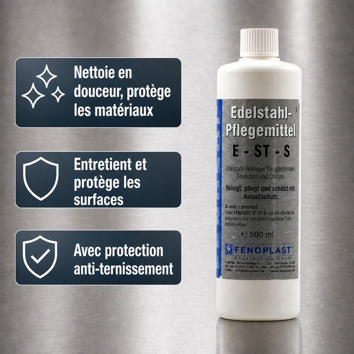 Nettoyant inox, Fenosol, E-ST-S 500ml, entretien inox