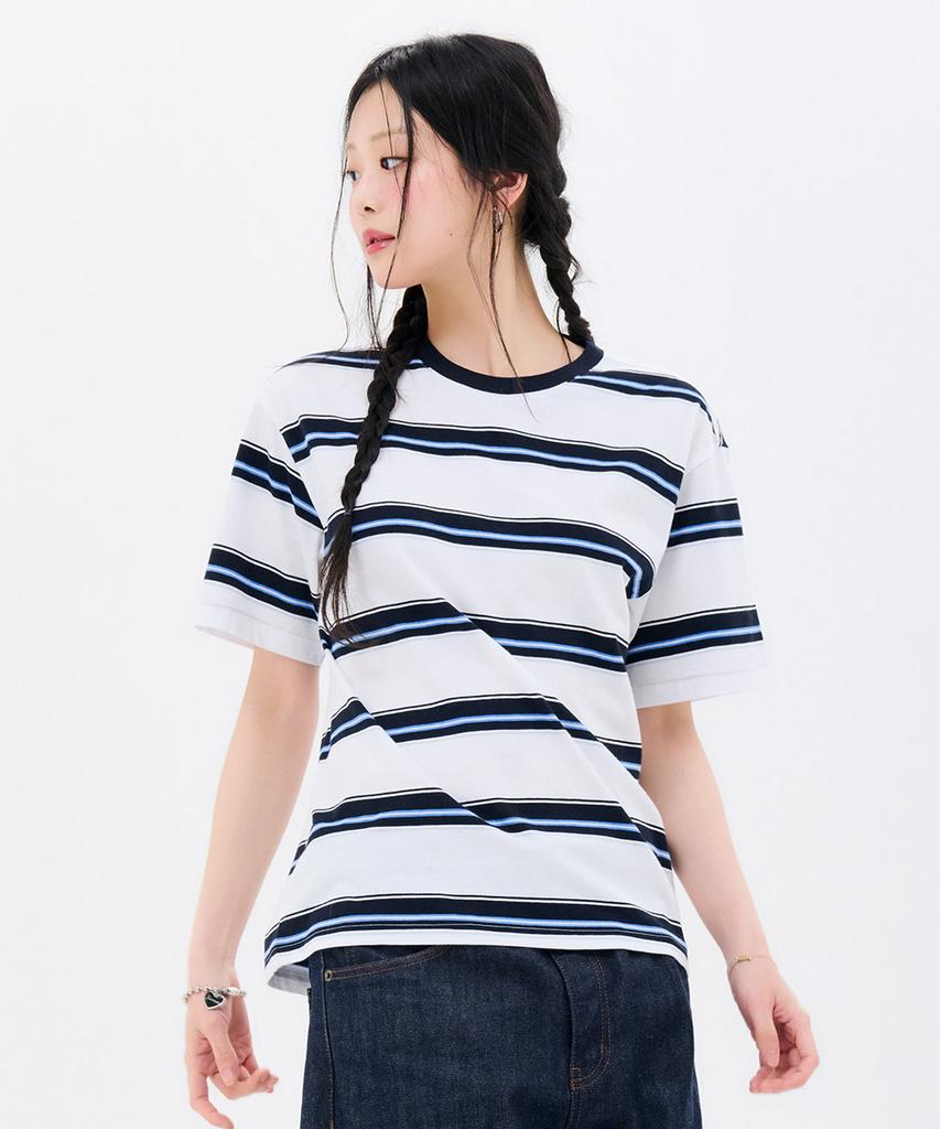 CHASECULT Unisex Big Multi Stripe Short Sleeve T-Shirt-Fbru5820D04