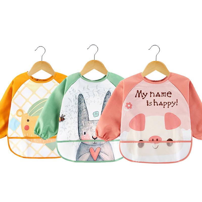 Children's Waterproof Long-Sleeve Smock for Autumn/Winter - Stain-Resistant Bib for Kindergarten Painting
