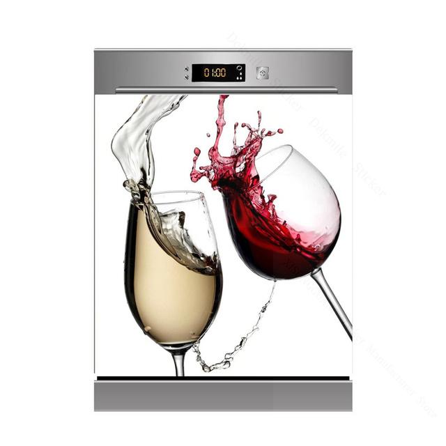 3D бамбуковая текущая вода, свеча, камень, посудомоечная машина, холодильник, морозильная наклейка, детская художественная крышка двери холодильника, обои, кухонный декор