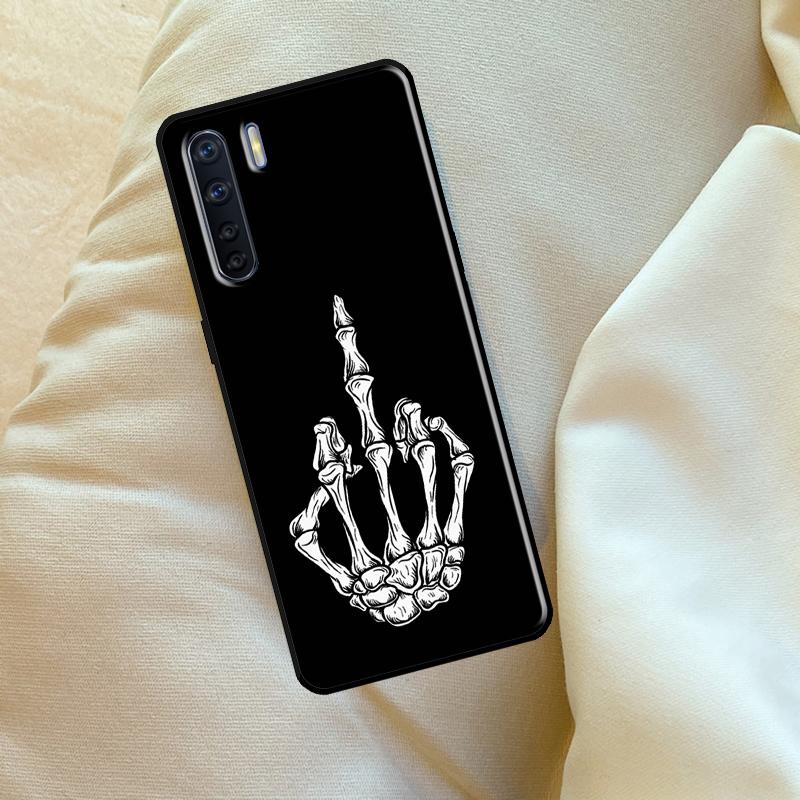 Чехол 'Скелет Средний палец' для Oppo A96 A76 A16 A18 A38 A58 A78 A98 A74 A94 A54 A80 A60 A40 A15 A17 A57 A5 A6 Pro