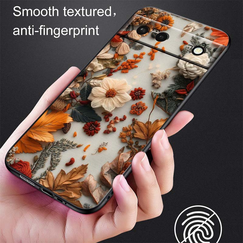 Цветочный узор с бабочками Для Google Pixel 10 9a 9 8A 8 7 7A 6 6A Pro XL 2024 5G Черный Мягкий ТПУ Силиконовый Чехол для Телефона