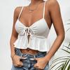 Summer Fashion Style Ins Versatile New Arrival Women's Clothing Sexy Low-Cut Sexy Open Back Knotted Short Sling Tops