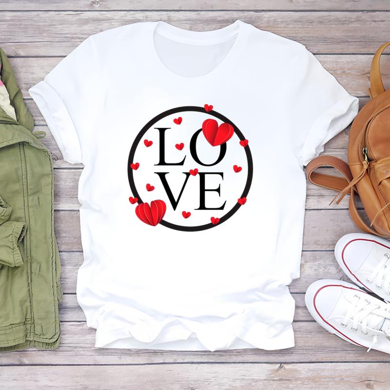 Летняя модная женская футболка с милым принтом, повседневный модный топ с коротким рукавом для женщин, стильный и удобный.