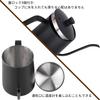 600ml Coffee Drip Pot, Narrow-Mouth Coffee Kettle, Serves 2-3 People, Stainless Steel, Black, for Coffee Shops, Camping, and Outdoor Use