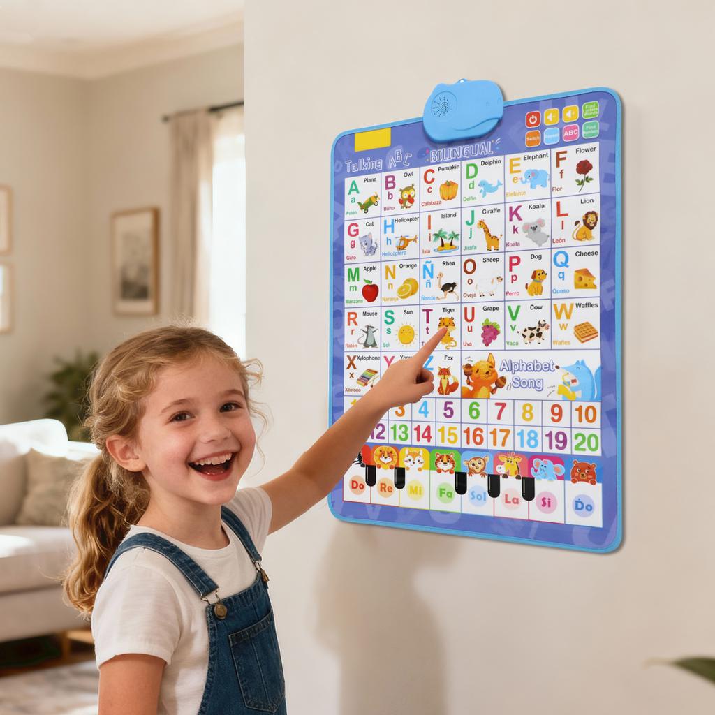 Английский, Испанский, Алфавит, Двуязычный, Высококачественный Флипчарт, Развивающие Игрушки