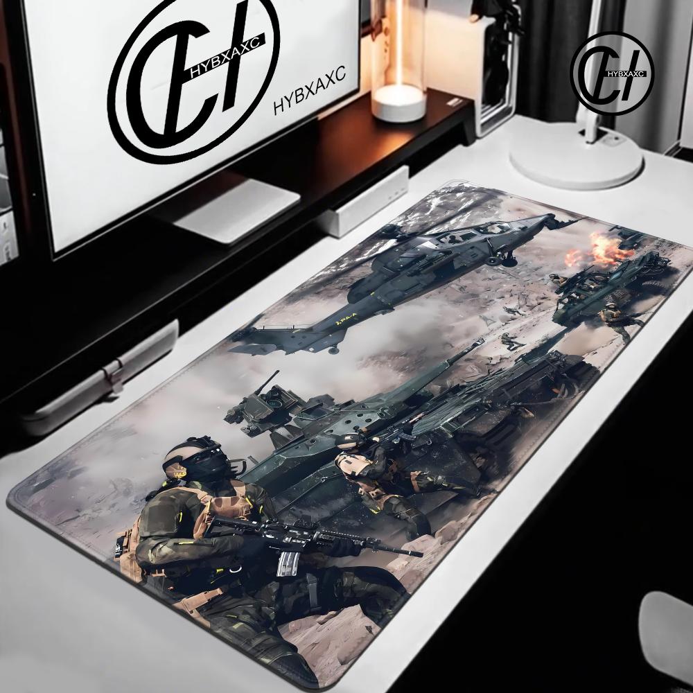 Игровой Battlefield 6 Hybxaxc Клавиатура Большие Офисные Аксессуары Коврик для Мыши Блокировка Края HD Печать Игровой Киберспорт Оверлок Настольный Коврик