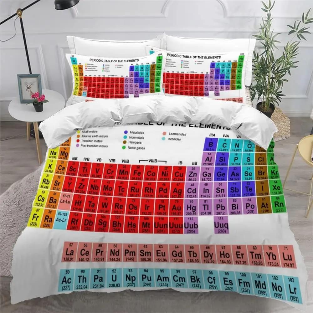Periodic Table Of Elements Duvet Cover Twin Queen Science Theme Bedding Set For Chemistry Lovers Teens Kids Back To School Gifts