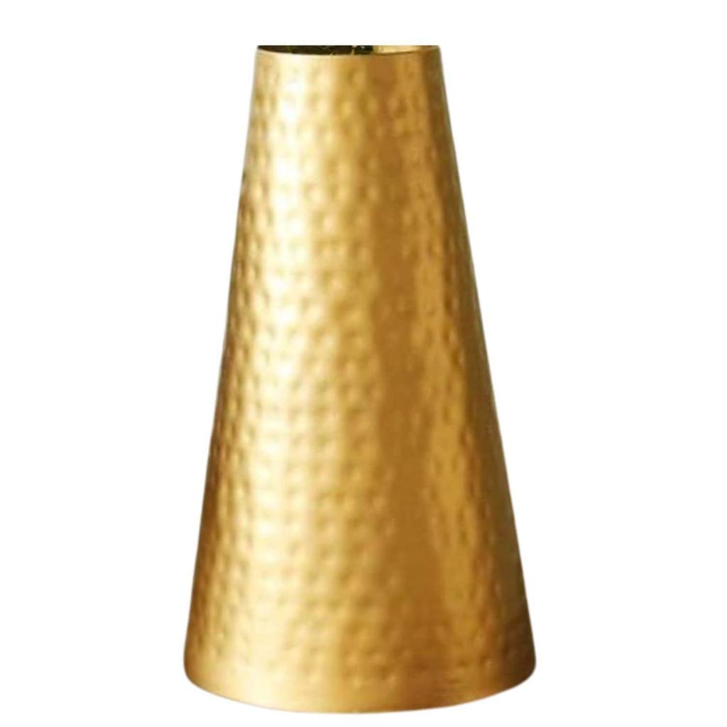 Metal Gold Hammered Flower Vase for Living Room Decoration Items for Bedroom Office Table Centerpiece Vase for Flowers, 9 Inch (Without Flowers)