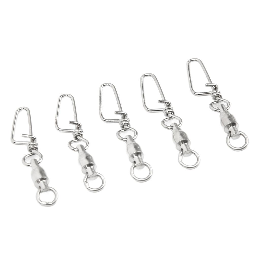 50Pcs High Strength Fishing Snap Swivels Stainless Steel B Type Ball Bearing Swivels for Saltwater