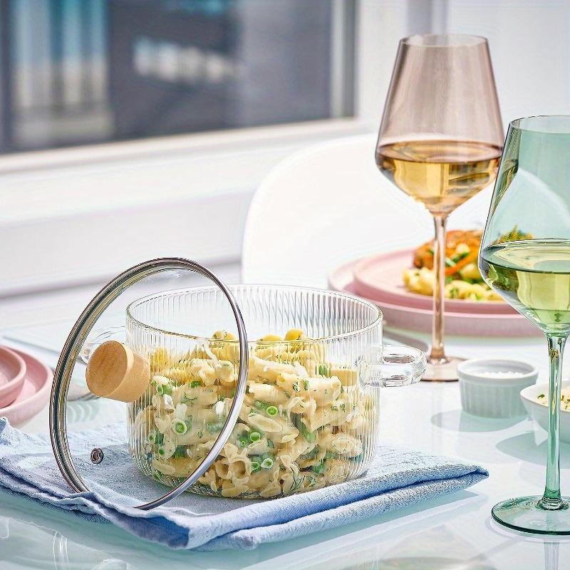 1 шт., 1,6 л кастрюля из боросиликатного стекла с крышкой — термостойкая, безопасная и стильная для молока и продуктов питания, идеально подходит для использования дома и в ресторане