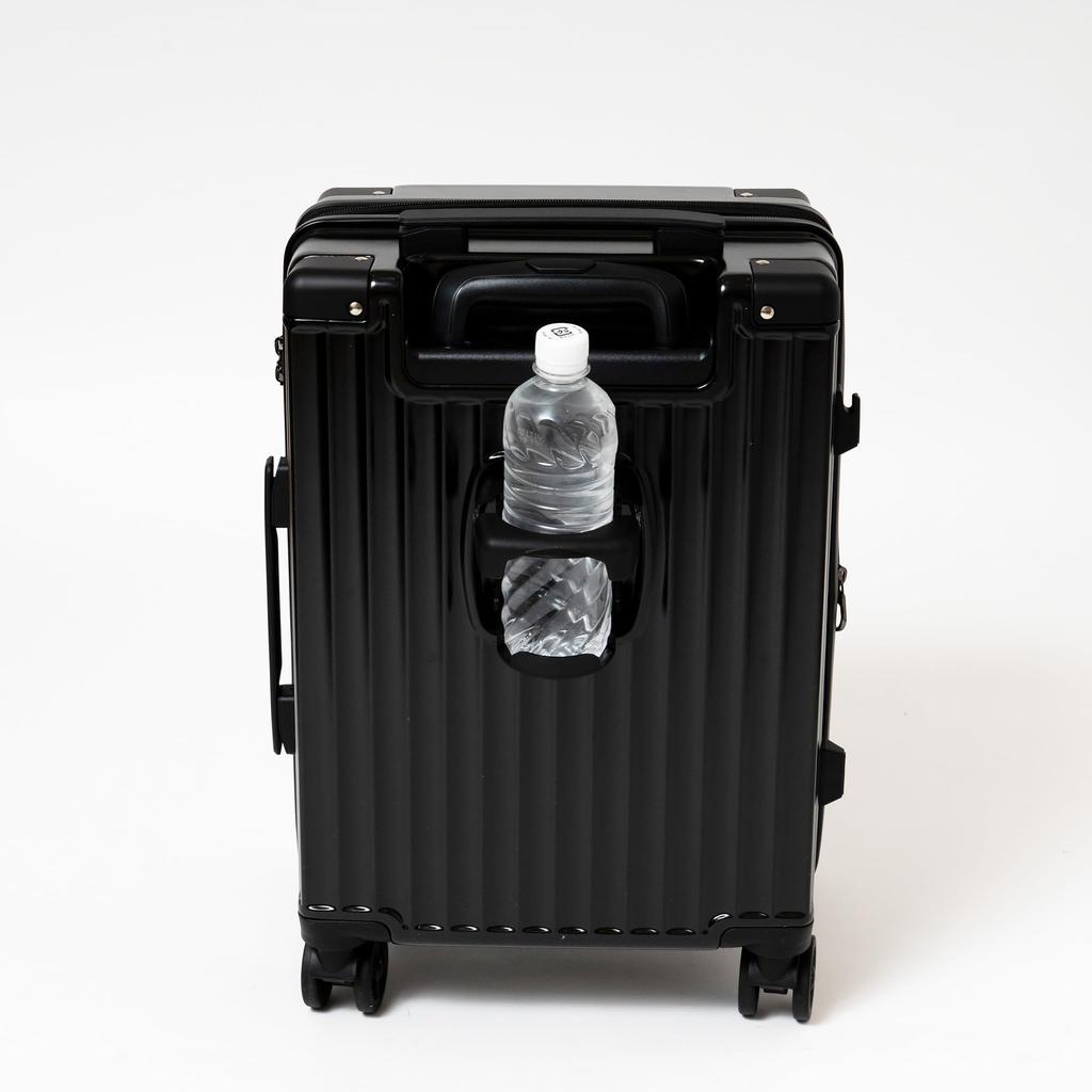 Маленький двухместный с напитком серебристый [Базовая земля] Ручная кладь, размер, 33 л, тихий, ролики, держатель, 3,6 кг,