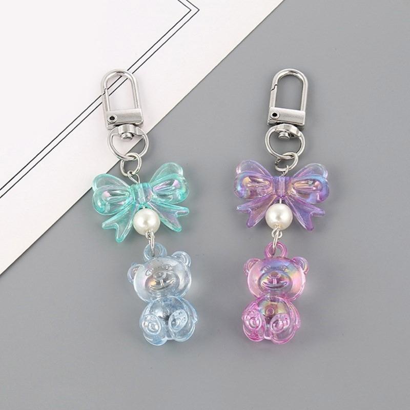 Очаровательный брелок-подвеска в виде медвежонка, стильные брелоки с бантиком, многофункциональная подвеска для сумки, держатель для ключей, подходит для пар
