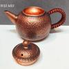Ручная работа, Маленький винтажный кофейник из чистой меди, Чайник для кипячения воды и заваривания кофе, 200 мл, Посуда с молотковой текстурой