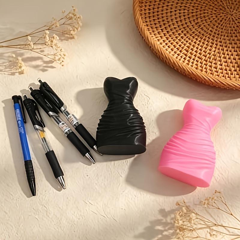 3D Printed Dress Shaped Pen Holder Stereo Textured Decorative Stationery Organizer Makeup Brush Storage Stand For Desk Decor