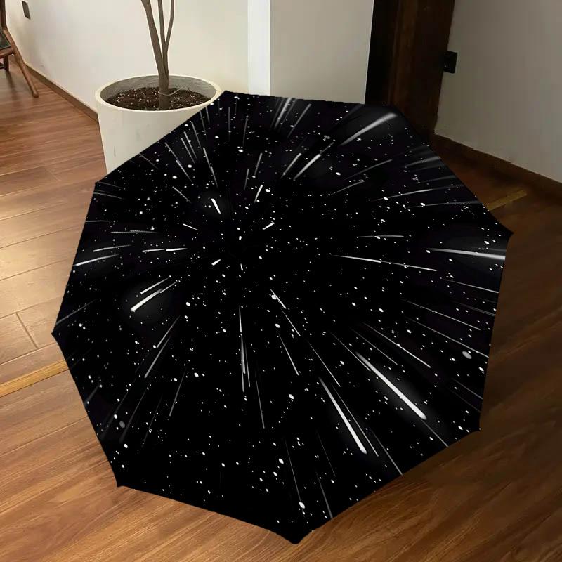 1PC space stars Umbrella-8-Rib Reinforced, Automatic Open, Lightweight & Durable, Cute Fashion Accessory for Outdoor-K1236